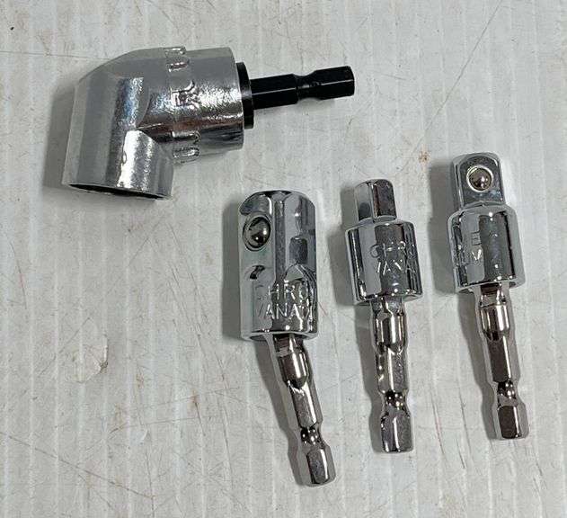 360° rotatable power drill socket adapter set with 105° right angle ...