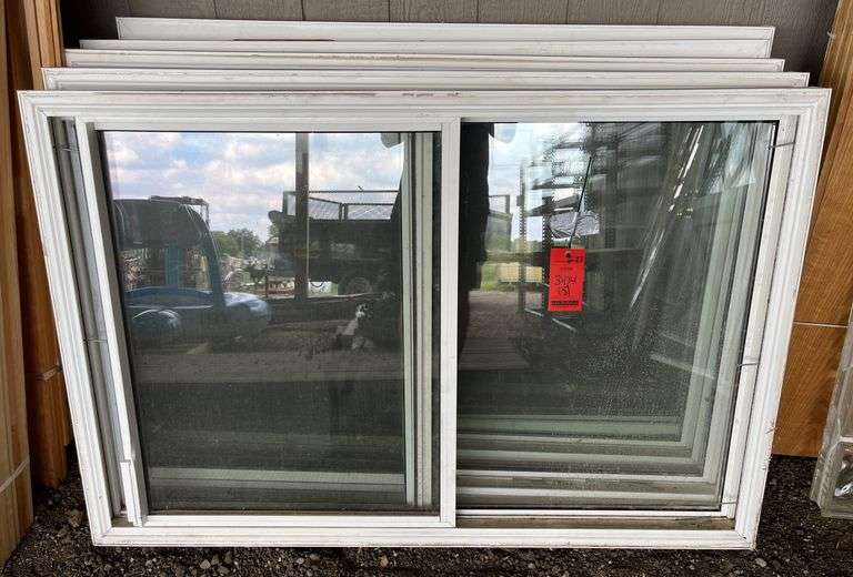 (5) Vinyl remodel windows with vertical sliders, 57