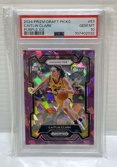 2024 Panini Prizm Draft Picks #57 Caitlin Clark "Purple Ice" Rookie Card, No. 84 of 149