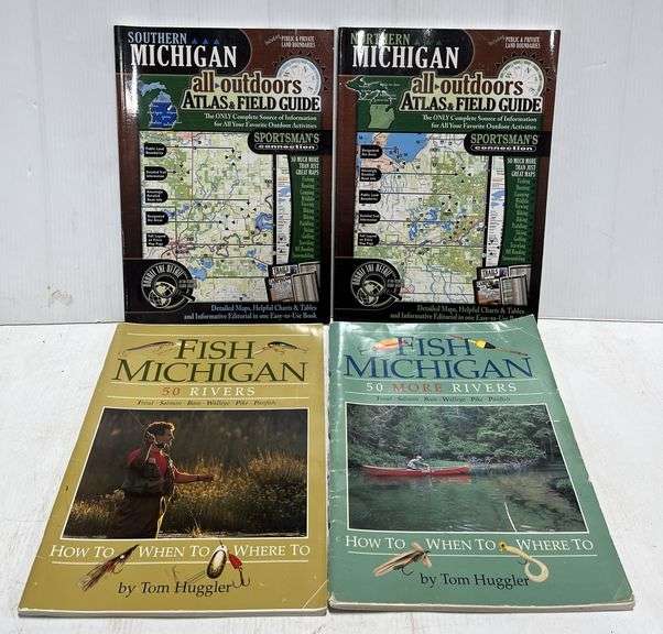 (2) Michigan Atlas Northern and Southern; (2) Michigan Rivers Guide ...