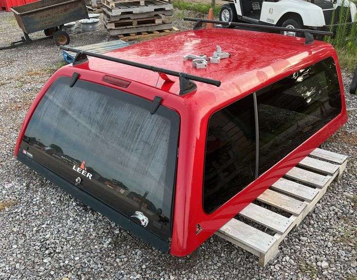 Ford short box topper, Leer side vents, ladder rack with tie-down ...