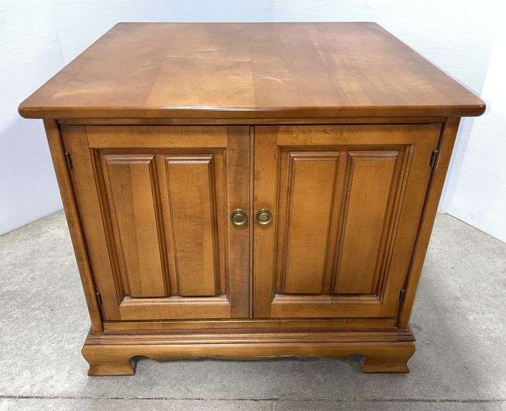Older 2-door side table, 26"W x 26"D x 22"H, nice, light wear