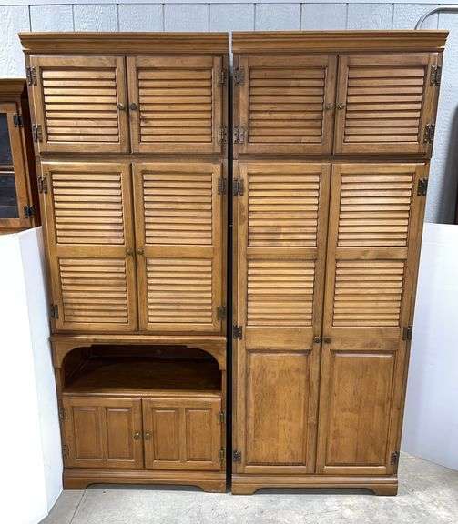 Pair of matching 3-piece cabinets, Pennsylvania House Furniture Co., 30"W x 18"D x 76"H, nice