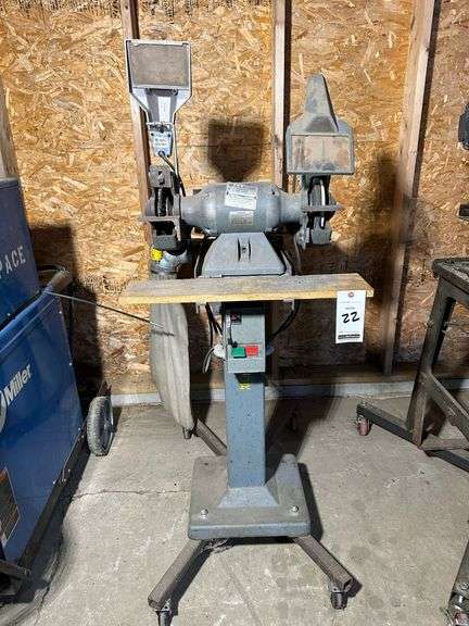 Baldor Bench Grinder with Fan Collector, 8" Wheels, 1/2 hp, 230 Volt