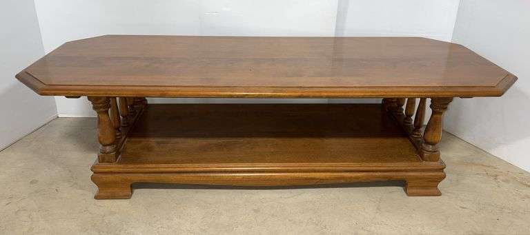 Large older coffee table, 60"W x 24"D x 17"H, nice