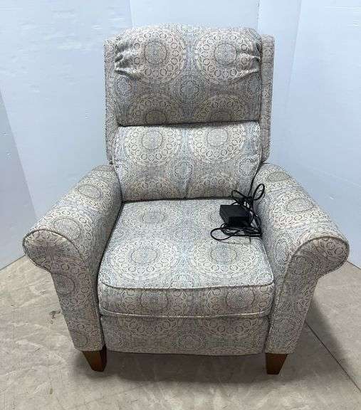 Power reclining chair, light ridge stone color, seat- 21"W x 20"H, removed from an estate cleanout, good