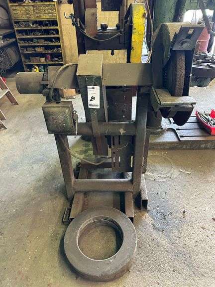 Shop Built Heavy Duty Industrial Grinder, 22" diameter Wheels.  Comes with (3)-Extra Wheels.