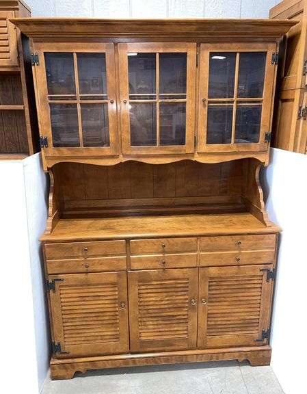 Older Ethan Allen solid maple and birch cabinet, 48"W x 19"D x 70"H, very nice