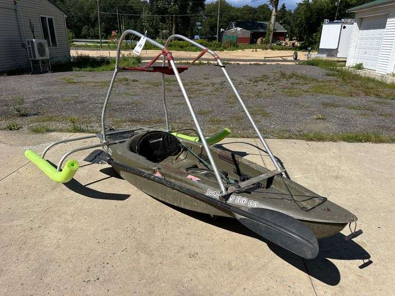 Sun Dolphin Journey 10SS Kayak with Custom Shop Built Elevated Seat and Outriggers