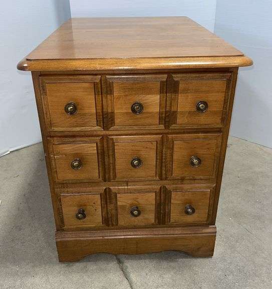 Older 2-drawer side table, 18"W x 26"D x 22"H, nice, some wear