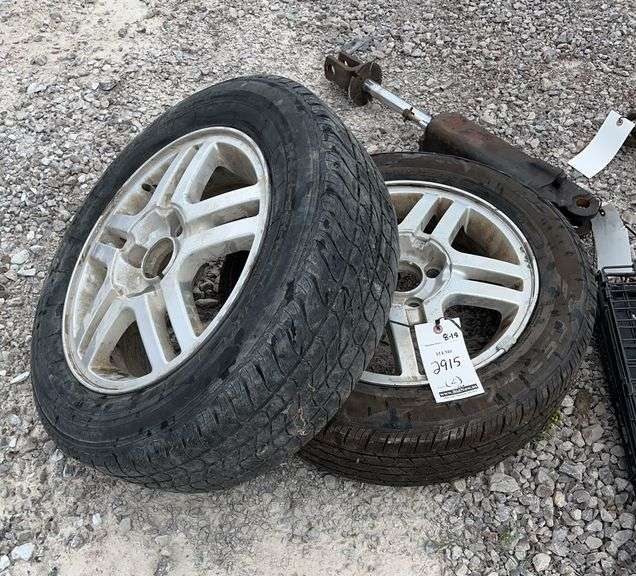 (2) Cooper 195/60R15 4-lug tires on rims, good - Albrecht Auction Service