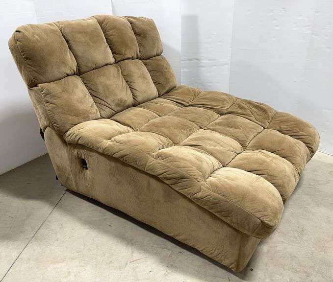 Brown chaise lounger, 46"W x 67"D x 44"H at back, nice