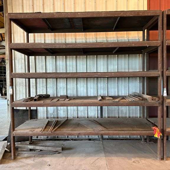 Heavy Duty Welded Steel Shelving Unit, Plywood Shelves, 10' high x 10'2" wide x 42" deep, 20-1/2" From Shelf to Shelf.  NOTE:  Same pictures are used for Lot #101, 102, 103 & 104.  Pictures are a good representation of all the units.
