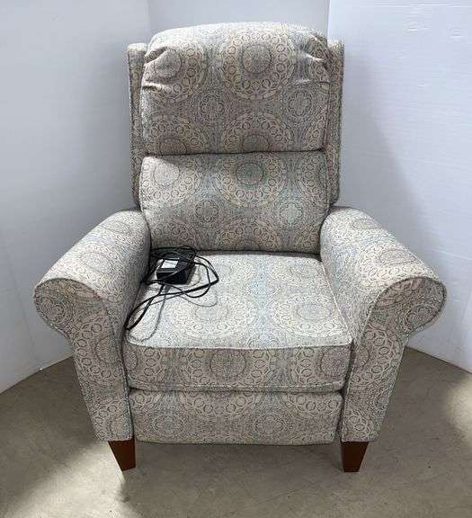 Power reclining chair, light ridge stone color, seat- 21"W x 20"H, removed from an estate cleanout, good