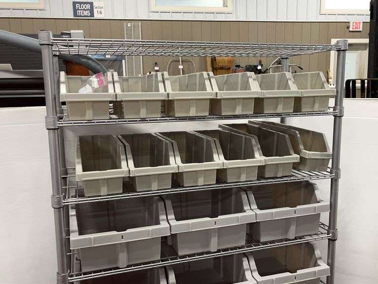 Seville Classics commercial grade NSF bin rack on wheels, includes: 12 ...
