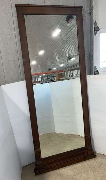 Large store mirror, wood frame, 36" x 84", great
