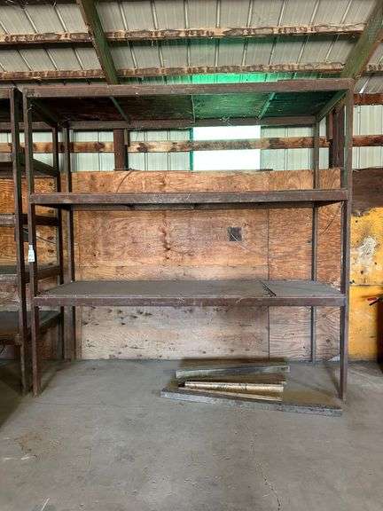 Heavy Duty Welded Steel Shelving Unit, Plywood Shelves, 10' high x 10'2" wide x 42" deep, 36-1/2" From Shelf to Shelf