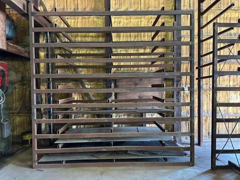 Heavy Duty Welded Steel Shelving Unit, 9'10" high x 10'9" wide x 43-1/2" deep, 9" Between Each of the Front Rails