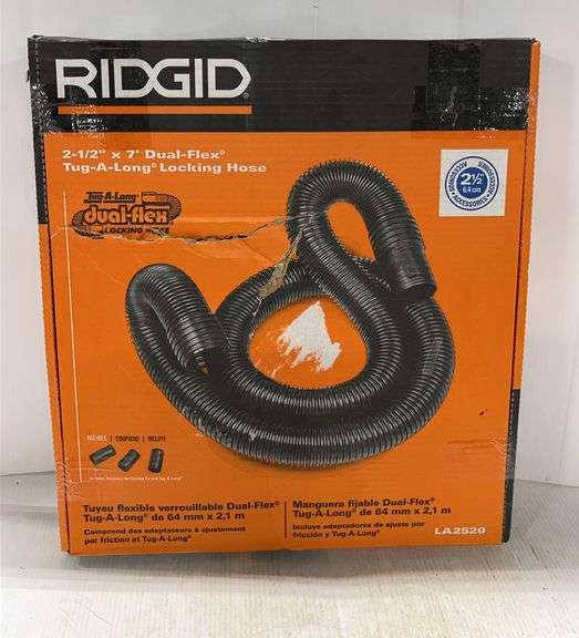 RIDGID shop vac tug-along locking hose with adaptors for friction fit ...