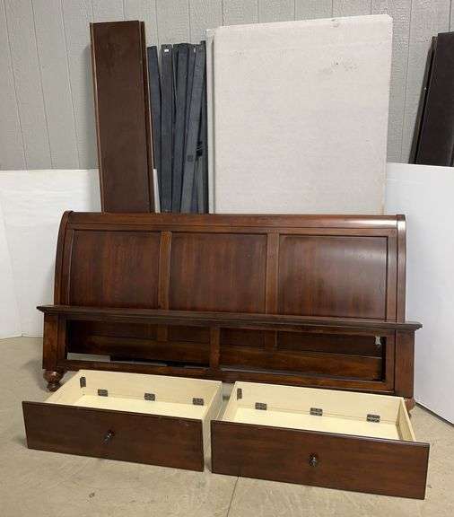 King size bed frame, headboard- 81"W x 42"H, no hardware