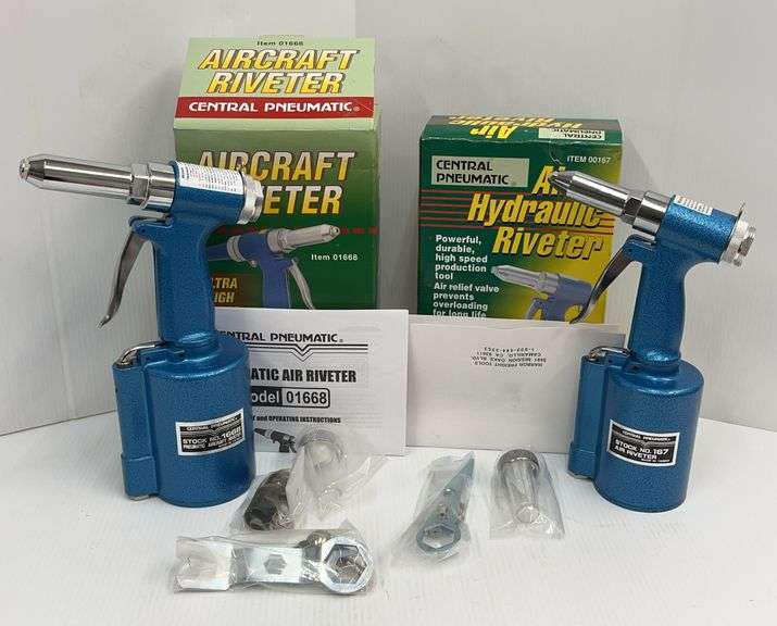 Detroit Riveters (2) Hydraulic air riveters, both boxes- 12