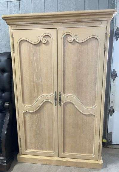 Hickory manufacturing solid wooden French wardrobe armoire, 50"W x 24"D x 78"H