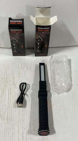 (2) USB rechargeable LED work lights, portable and foldable design ...