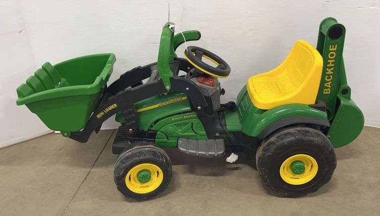 John Deere powered ride-on mini loader and backhoe with battery charger ...