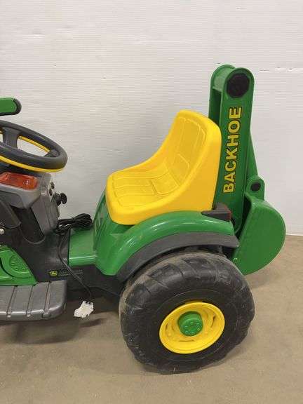 John Deere powered ride-on mini loader and backhoe with battery charger ...