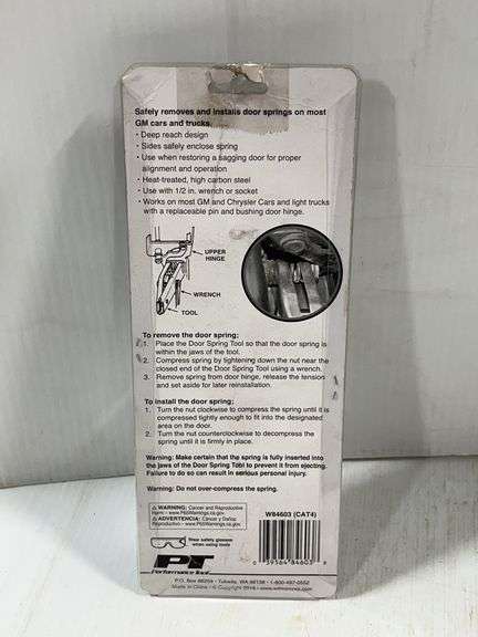 Performance Tool Door Spring Tool, Model W84603 - Albrecht Auction Service