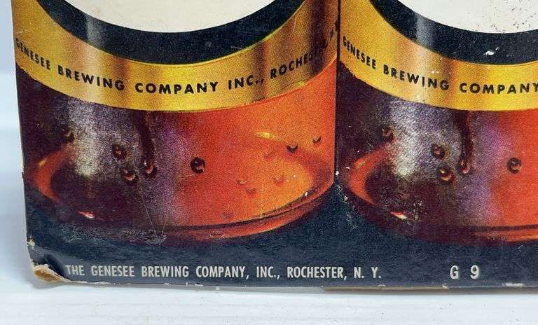 Jenny Light Lager Genesee Beer Cardboard Sign - Albrecht Auction Service