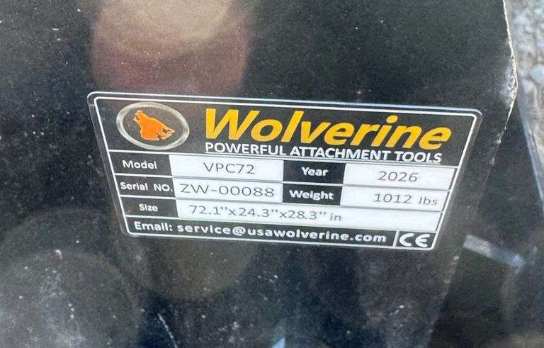 This item Selling ABSOLUTE! ~~~ 2026 Wolverine VPC72 Skid Steer Quick ...
