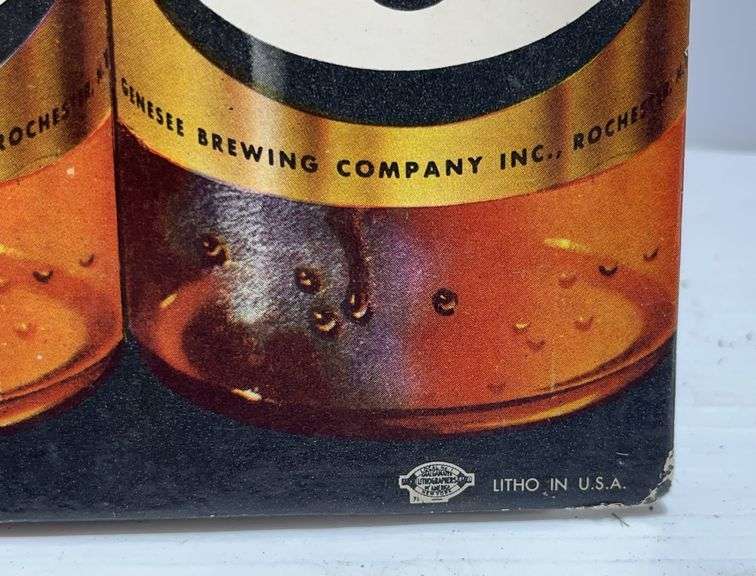 Jenny Light Lager Genesee Beer Cardboard Sign - Albrecht Auction Service