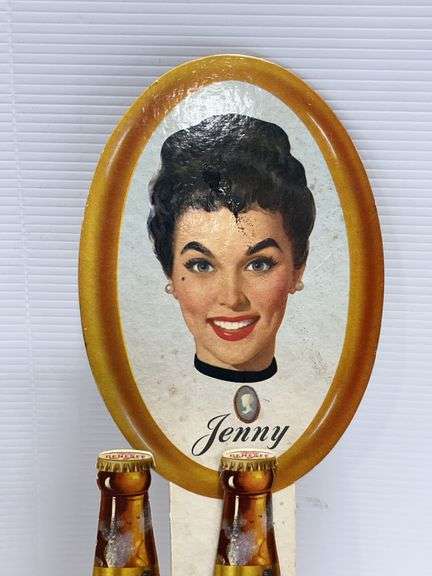 Jenny Light Lager Genesee Beer Cardboard Sign - Albrecht Auction Service