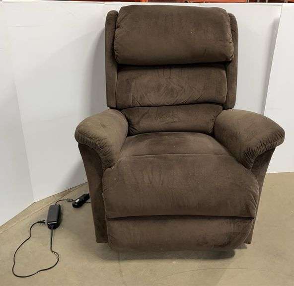 Brown sofa electric recliner chair, 36"W, has stains, needs cleaning