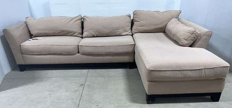 La-Z-Boy Cream 2-Piece Living Room Sectional Couch, Longest Side- 124"L