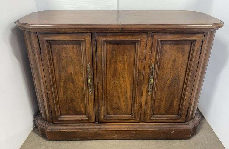 Drexel buffet server with sliding top, 48"W x 19"D x 33"H, has scratch on top