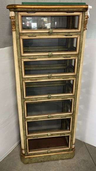 Pulaski 7-shelf display curio cabinet, glass is not attached, 24"W x 15"D x 58"H, excellent