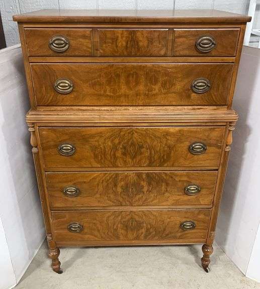 Old Chest of Drawers on Original Casters, Very Nice, 5-Drawers
