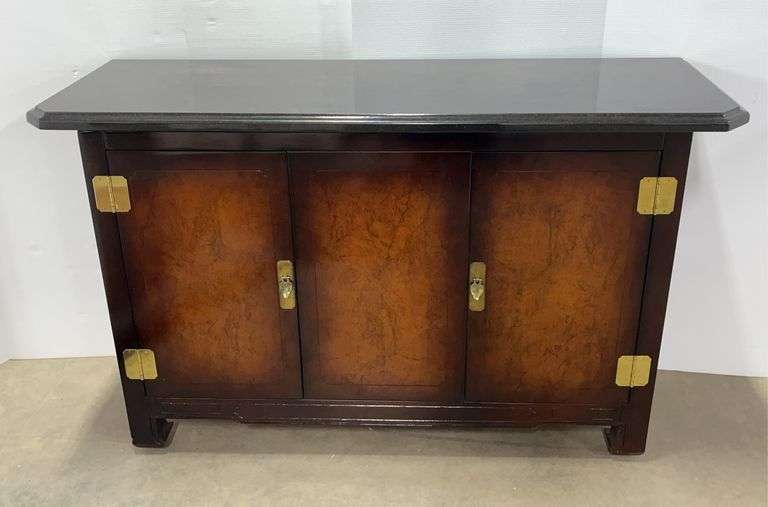 Solid wood buffet with granite top, 53"W x 18"D x 23"H, top is loose