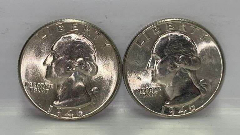 Roll of 1946-D Washington silver quarters, 90% silver, 40 total ...