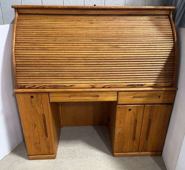 Oak Roll Top Desk