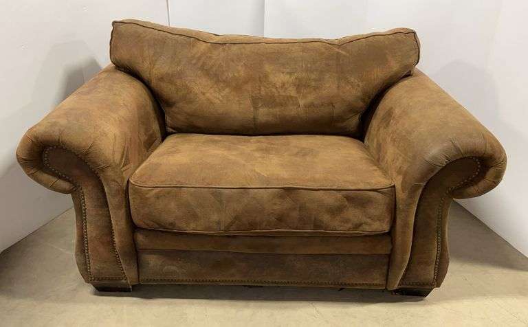 Suede loveseat/couch, 6'W x 3'D, faded in spots, good