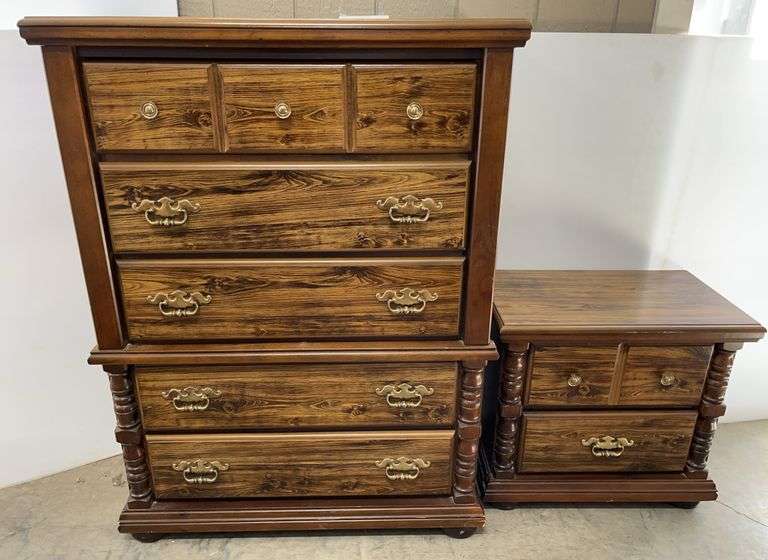 Dark Brown Bassett Tall Dresser with Nightstand