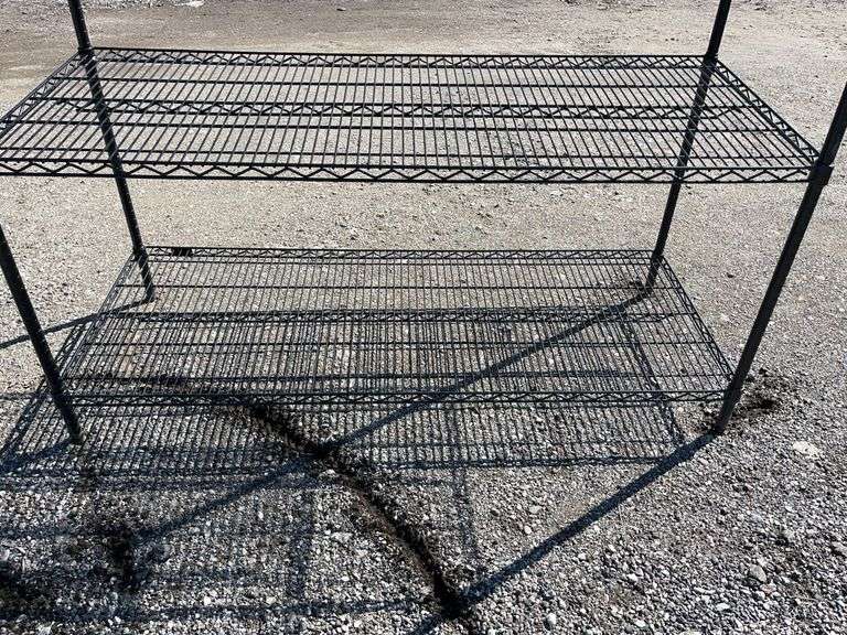Black 4-Shelf Metro Style Metal Rack, Adjustable Shelves - Albrecht ...