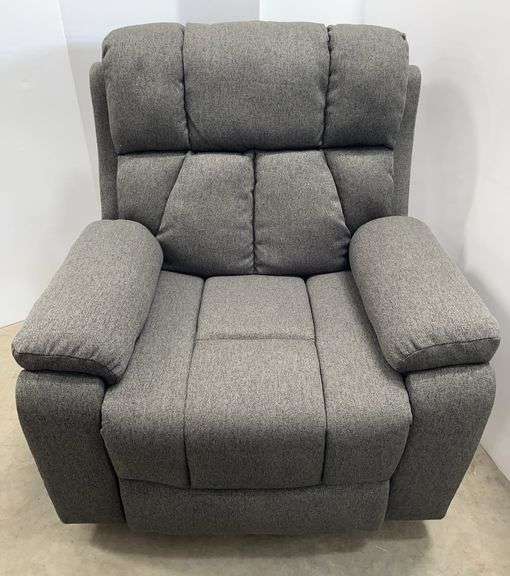 Homelife Service Gray Cloth Power Lift Recliner Chair: 2- Concealed Cup Holders; Features: Heating Massage, 8- Vibration Motors, 5- Massaging Modes, and 2- Massaging Intensities; Weight Limit- 330 lbs.
