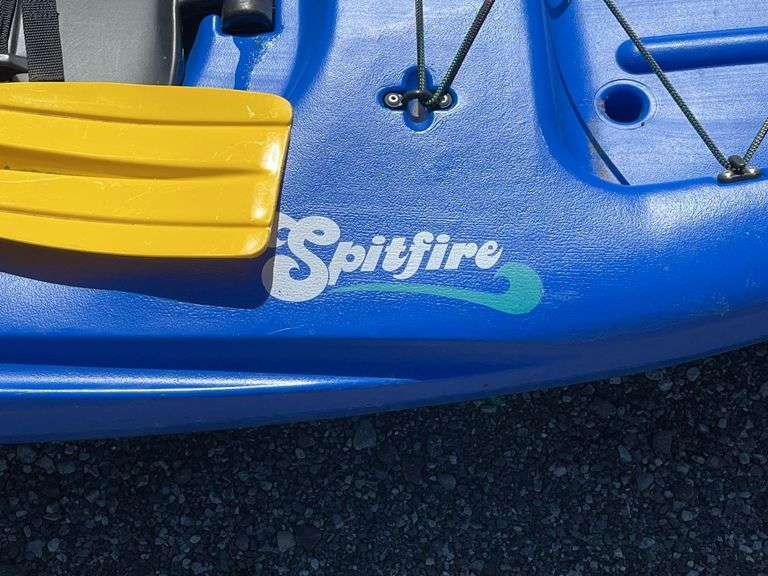 Inflatable Spitfires Spitfire Kayak; and Inflatable Raft with Hand Pump, Paddles, Boat Chain ...