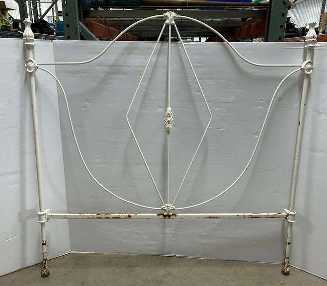 Cast Iron Headboard Used as a Garden Trellis