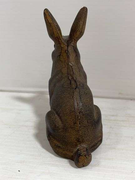 Rusty Coloured Rabbit Older Cast-Iron Rust-Colored Rabbit Figurine - Albrecht Auction Service