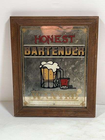 Honest Bar Sign (2) Stroh's Signs, and an Honest Bartender Sign - Albrecht Auction Service